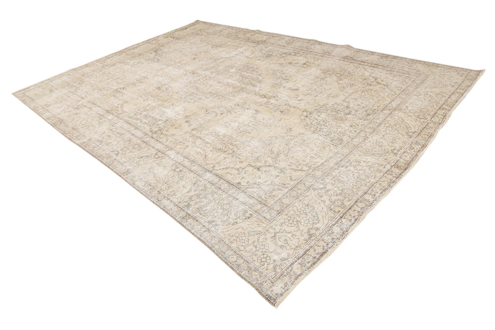 9' 1 x 12' 7 Hand Knotted Ultra Vintage Persian Wool Rug