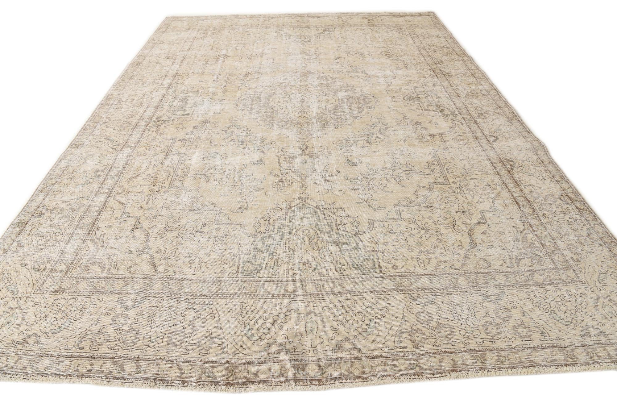9' 1 x 12' 7 Hand Knotted Ultra Vintage Persian Wool Rug