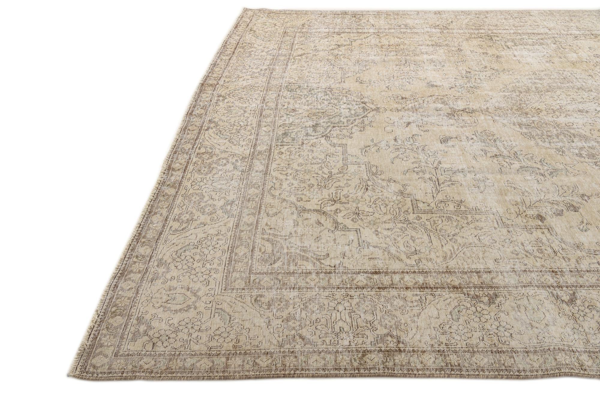 9' 1 x 12' 7 Hand Knotted Ultra Vintage Persian Wool Rug
