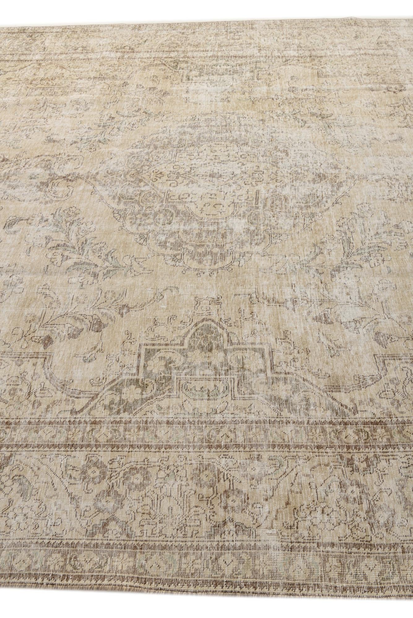 9' 1 x 12' 7 Hand Knotted Ultra Vintage Persian Wool Rug