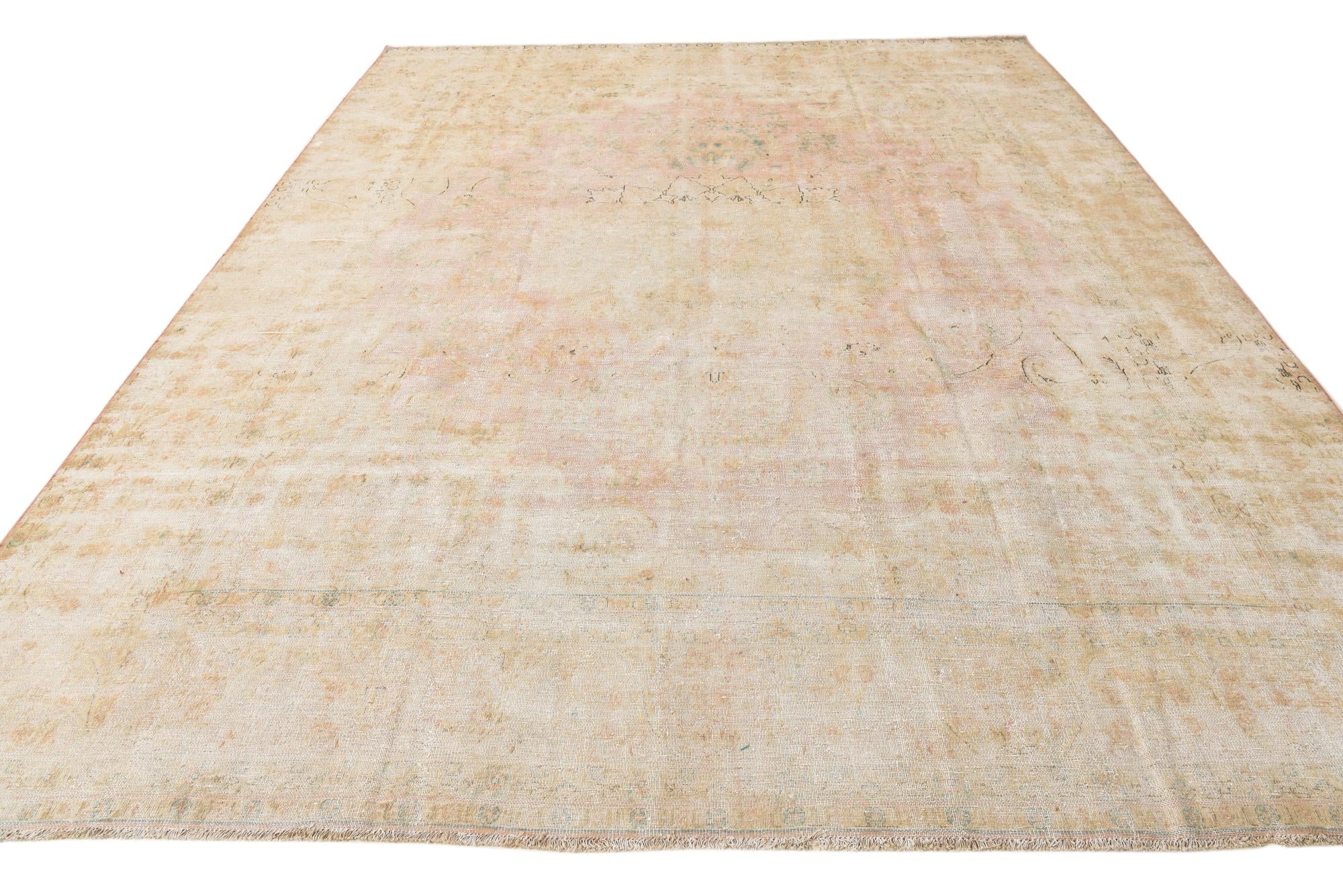 9' 10 x 12' 10 Hand Knotted Ultra Vintage Persian Wool Rug