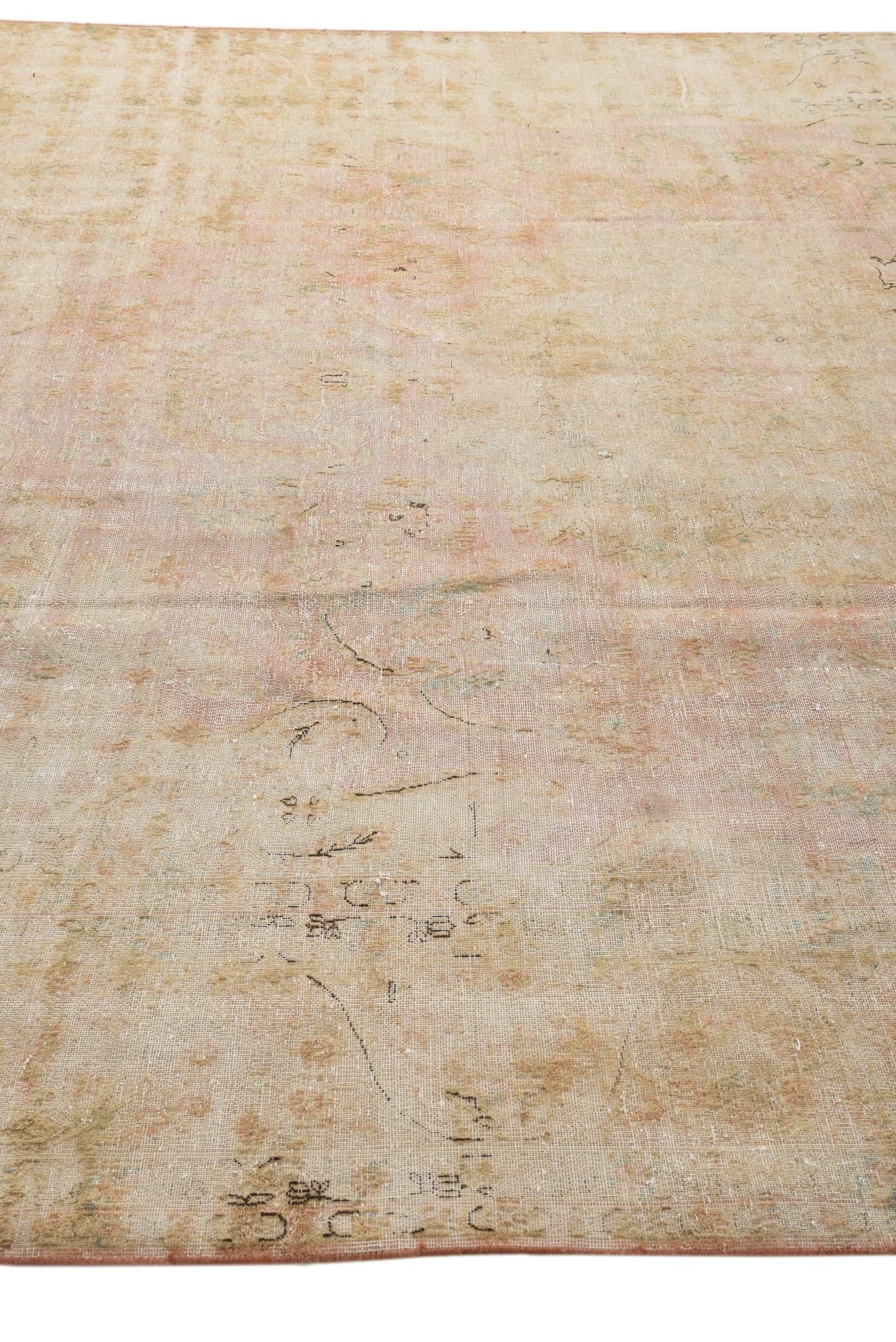 9' 10 x 12' 10 Hand Knotted Ultra Vintage Persian Wool Rug