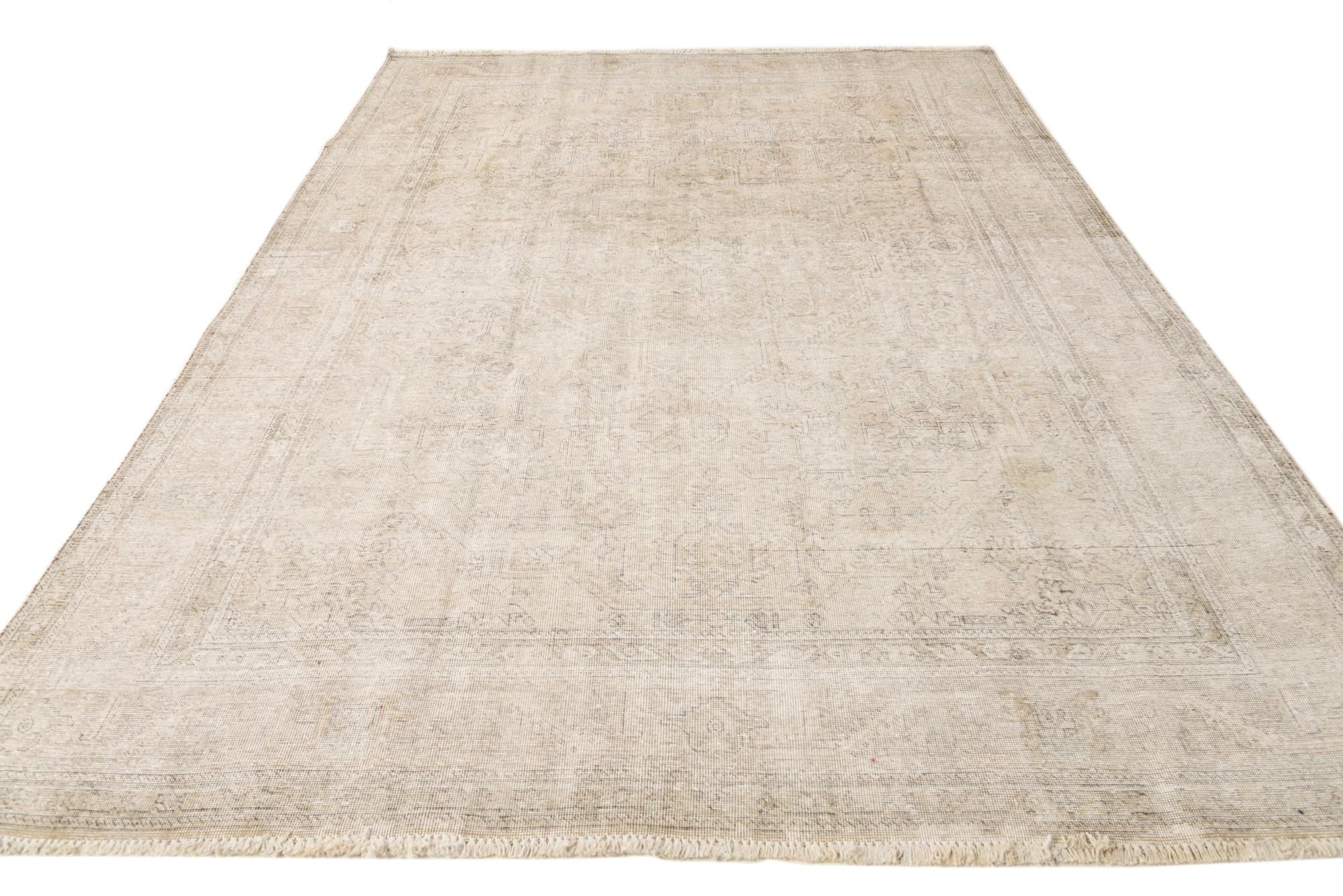 8' x 11' 5 Hand Knotted Ultra Vintage Persian Wool Rug