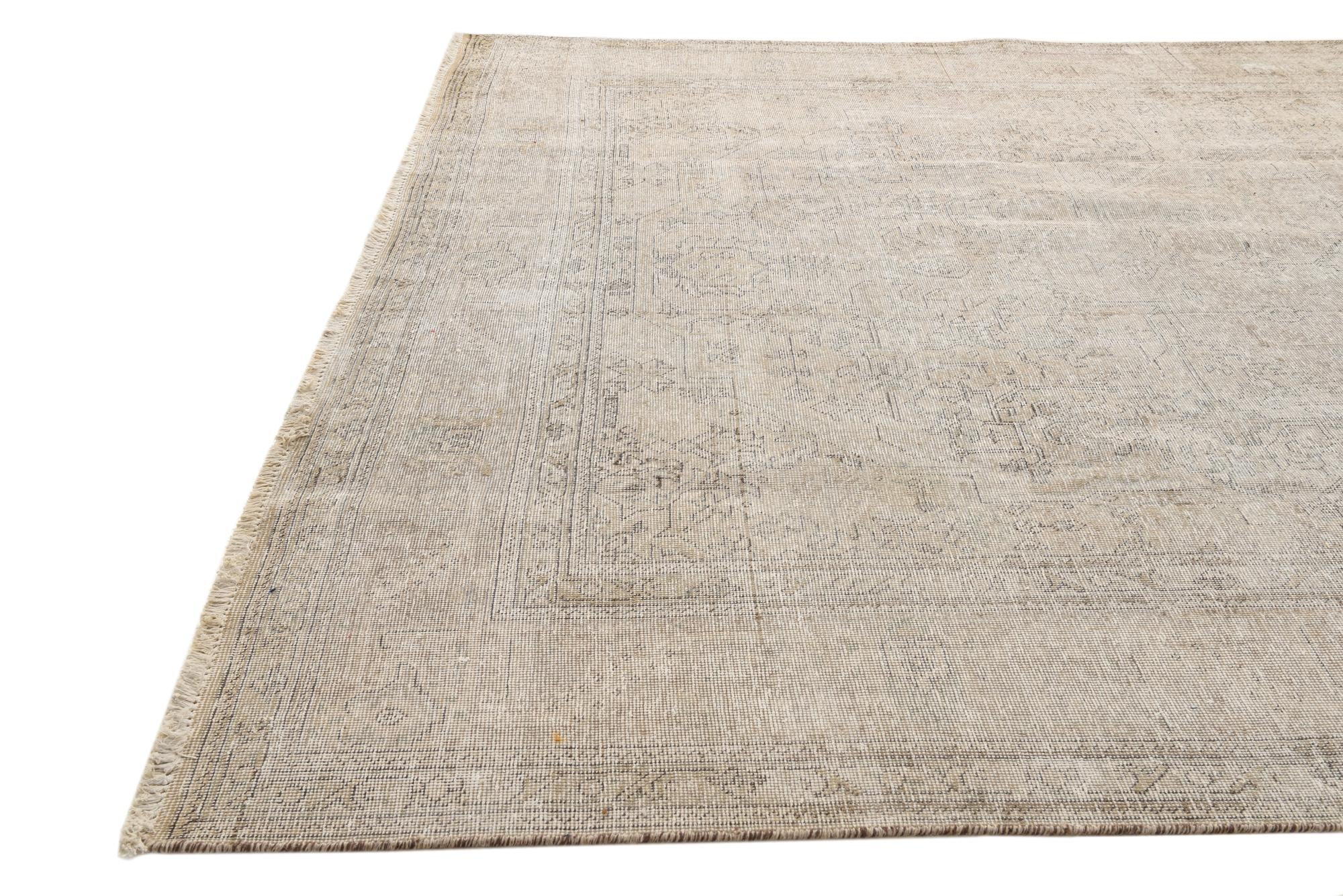 8' x 11' 5 Hand Knotted Ultra Vintage Persian Wool Rug