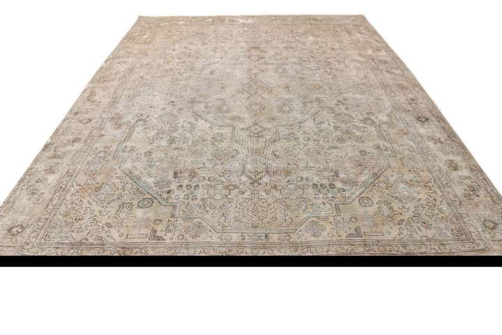 9' 8 x 12' 9 Hand Knotted Ultra Vintage Persian Wool Rug