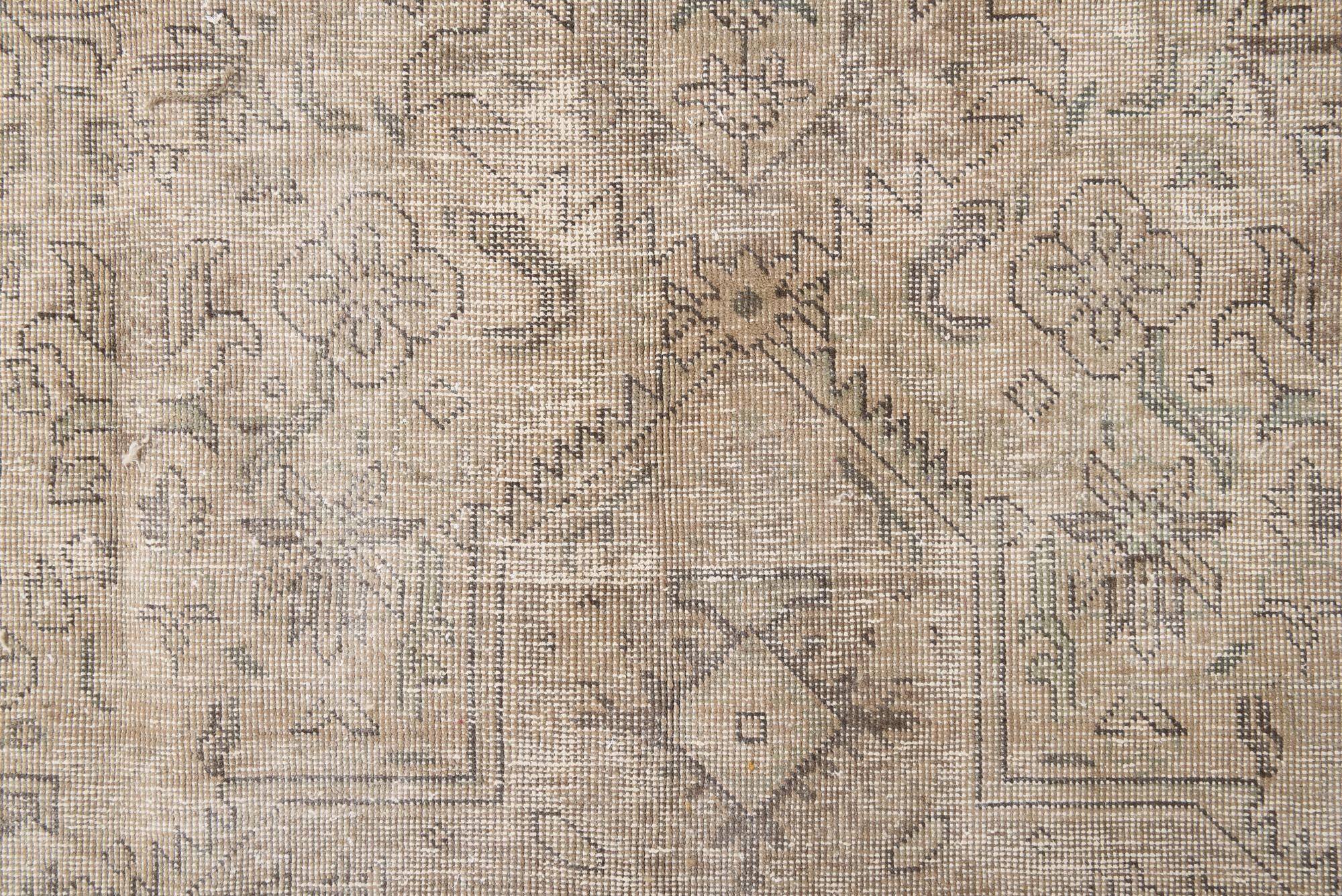 9' 8 x 12' 9 Hand Knotted Ultra Vintage Persian Wool Rug