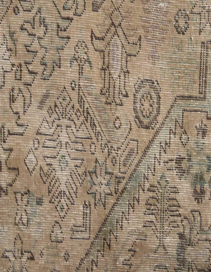 Detail image of 9' 8 x 12' 9  Hand Knotted Ultra Vintage Persian Wool Rug