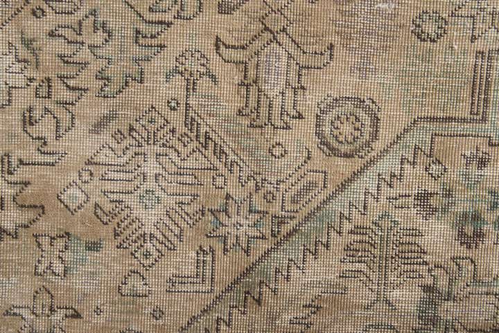 9' 8 x 12' 9 Hand Knotted Ultra Vintage Persian Wool Rug