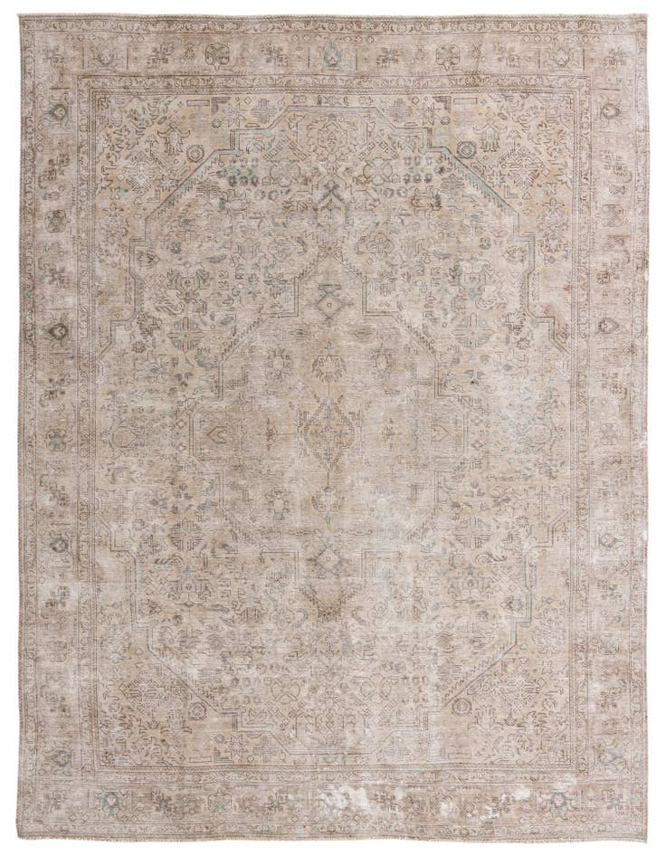 Detail image of 9' 8 x 12' 9 Hand Knotted Ultra Vintage Persian Wool Rug