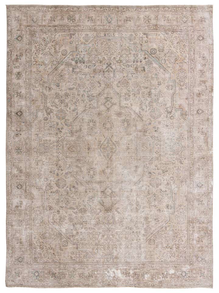 9' 8 x 12' 9 Hand Knotted Ultra Vintage Persian Wool Rug