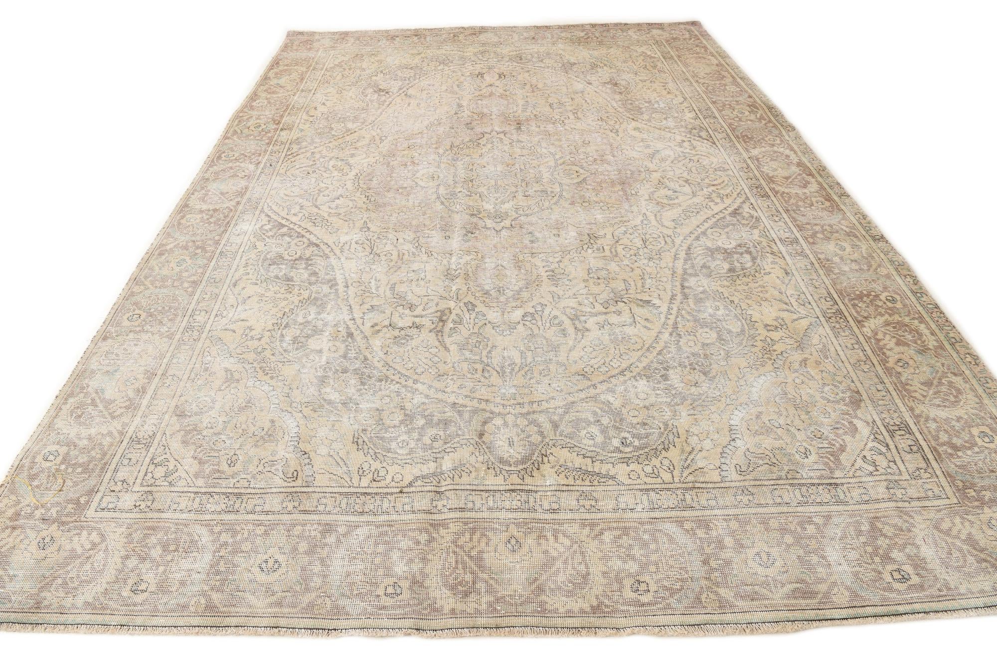 8' 10 x 12' 7 Hand Knotted Ultra Vintage Persian Wool Rug