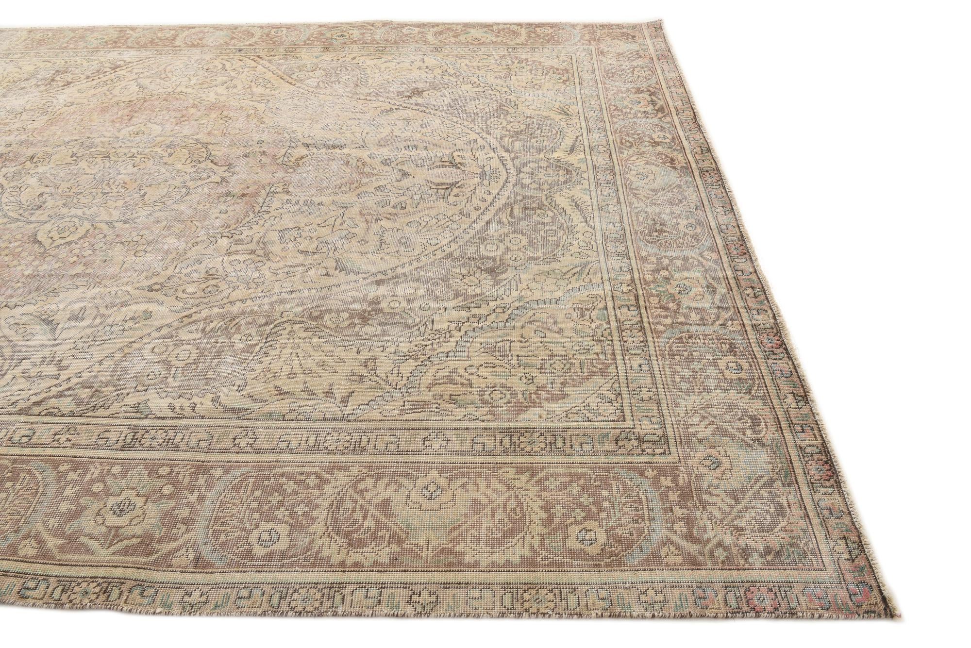 8' 10 x 12' 7 Hand Knotted Ultra Vintage Persian Wool Rug