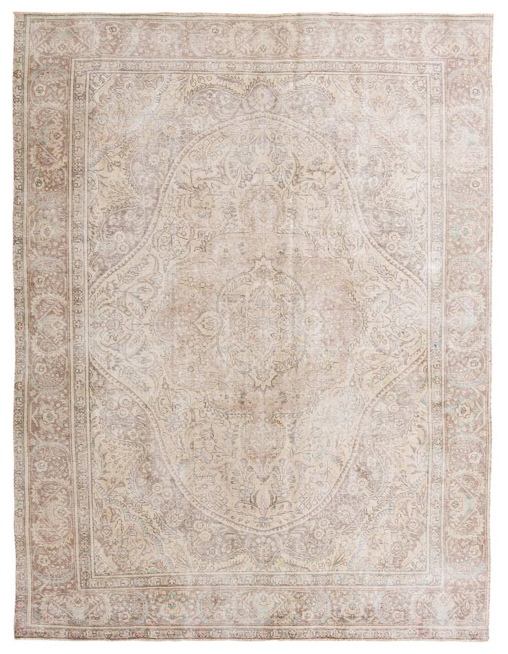 Detail image of 8' 10 x 12' 7 Hand Knotted Ultra Vintage Persian Wool Rug