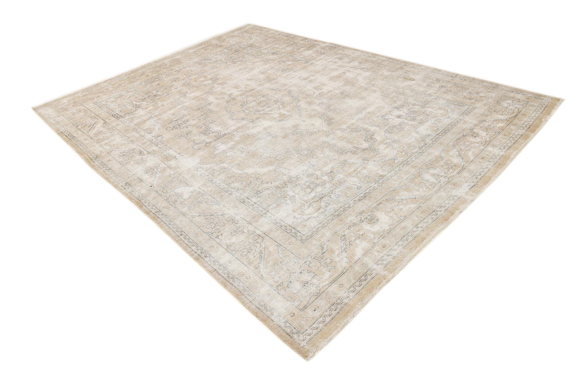 8' 4 x 12' 6 Hand Knotted Ultra Vintage Persian Wool Rug