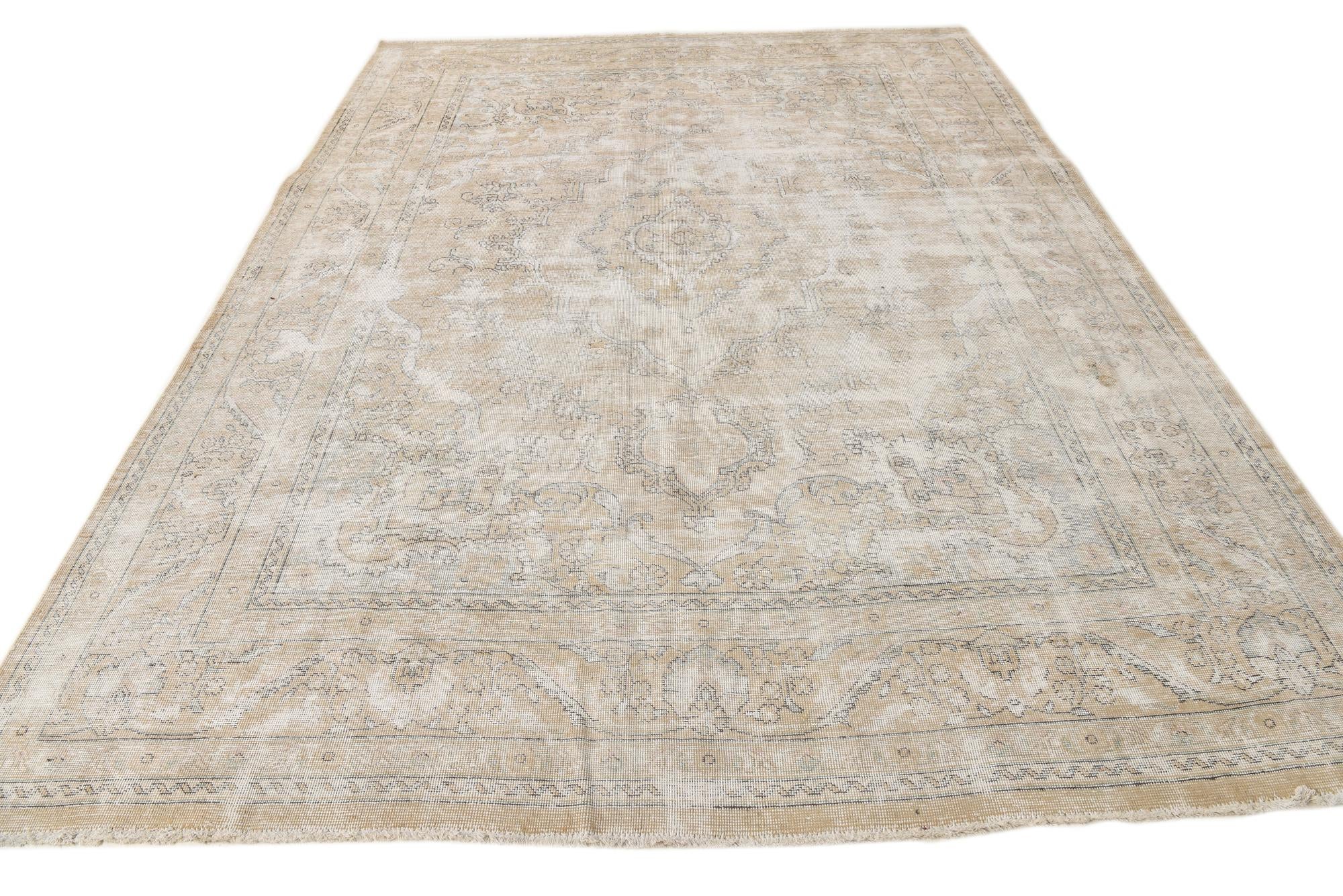 8' 4 x 12' 6 Hand Knotted Ultra Vintage Persian Wool Rug
