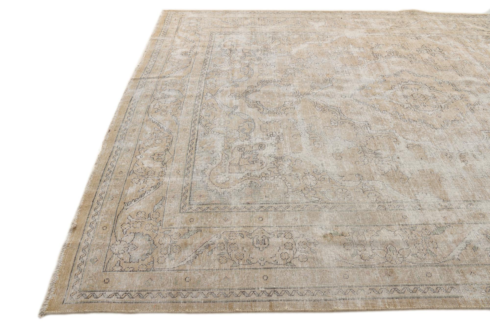 8' 4 x 12' 6 Hand Knotted Ultra Vintage Persian Wool Rug
