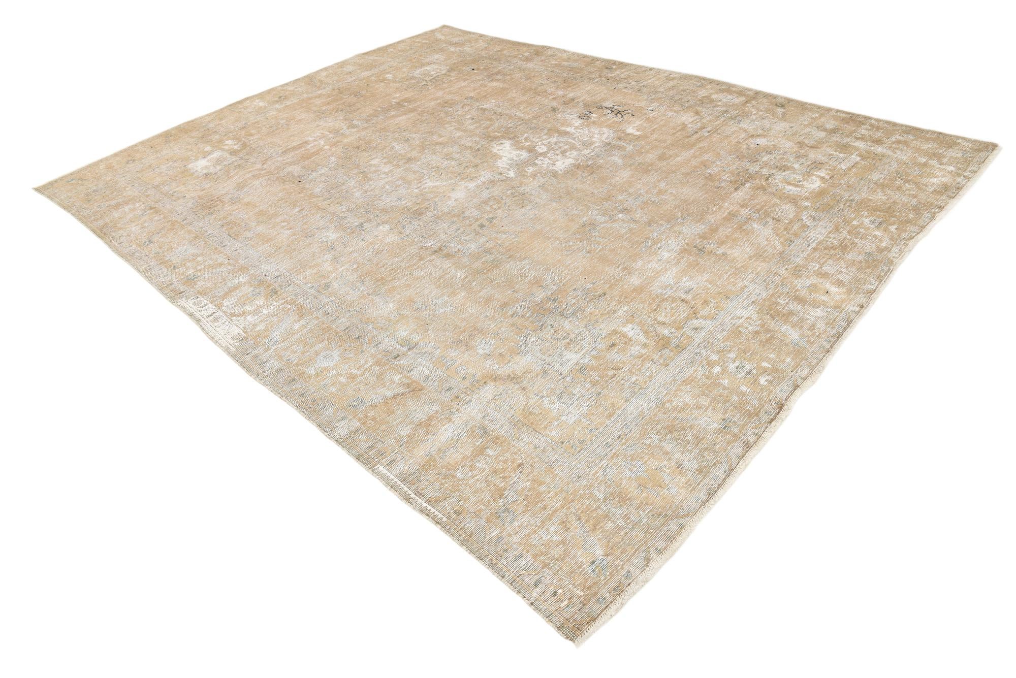 9' 4 x 12' 10 Hand Knotted Ultra Vintage Persian Wool Rug