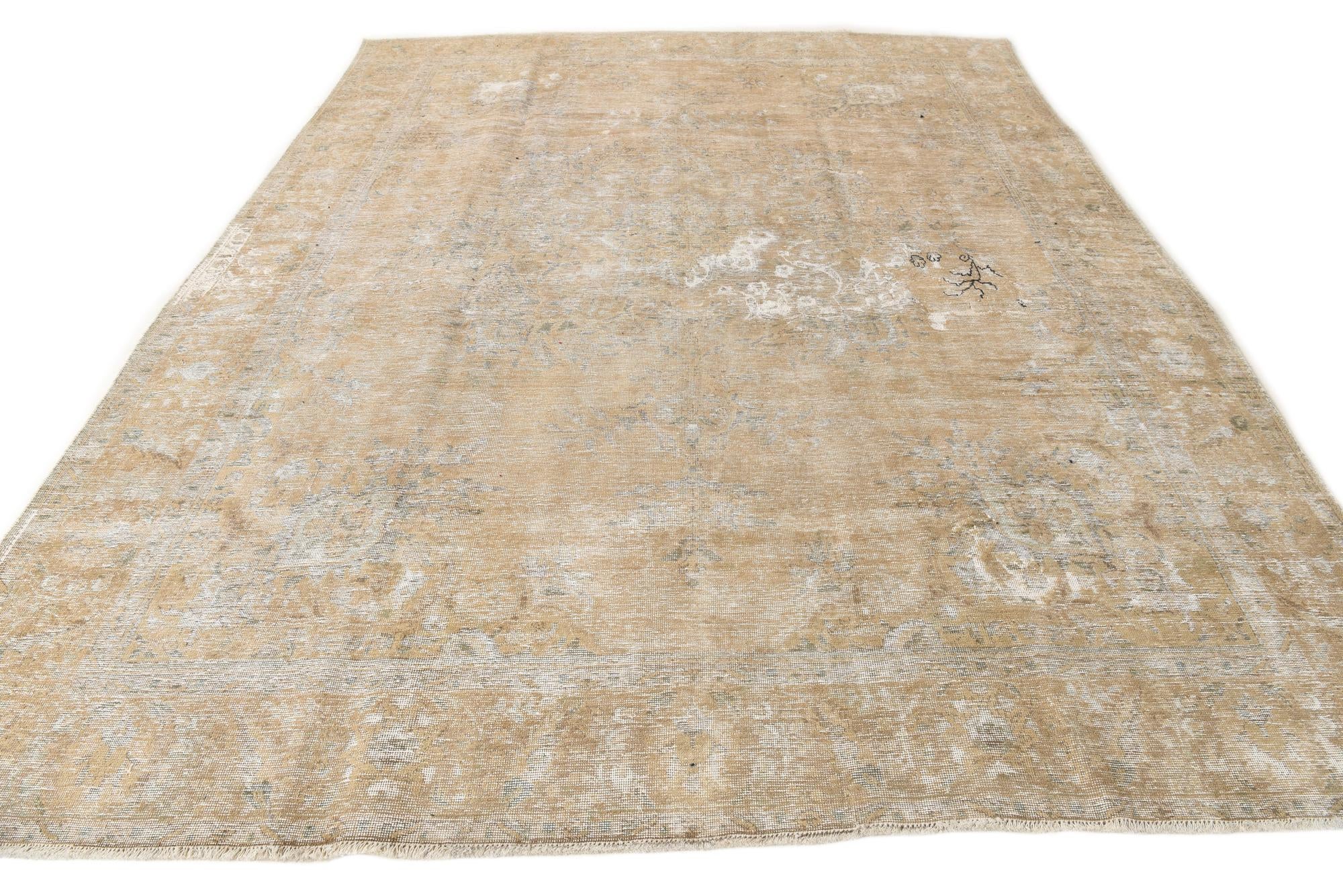 9' 4 x 12' 10 Hand Knotted Ultra Vintage Persian Wool Rug