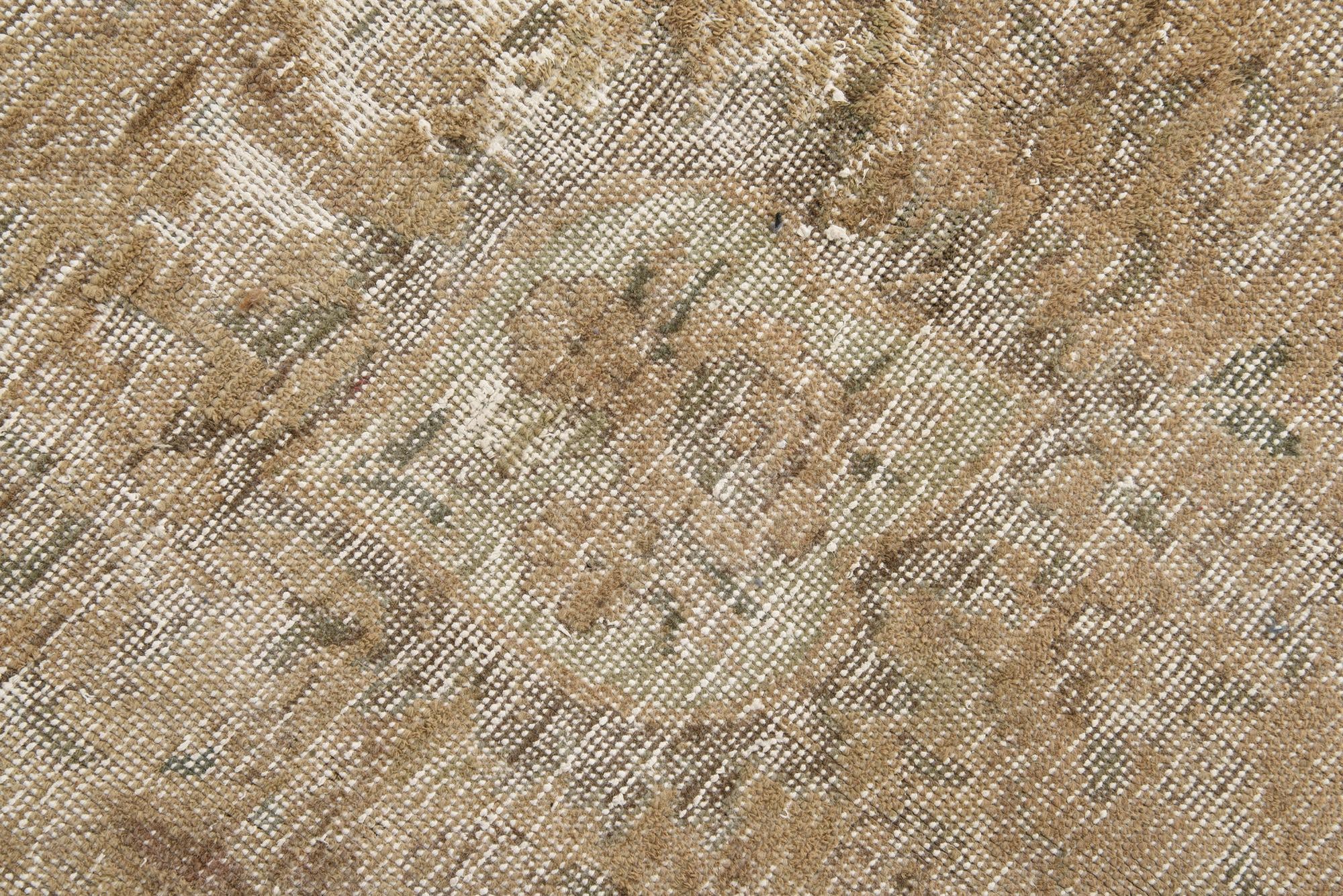 9' 4 x 12' 10 Hand Knotted Ultra Vintage Persian Wool Rug