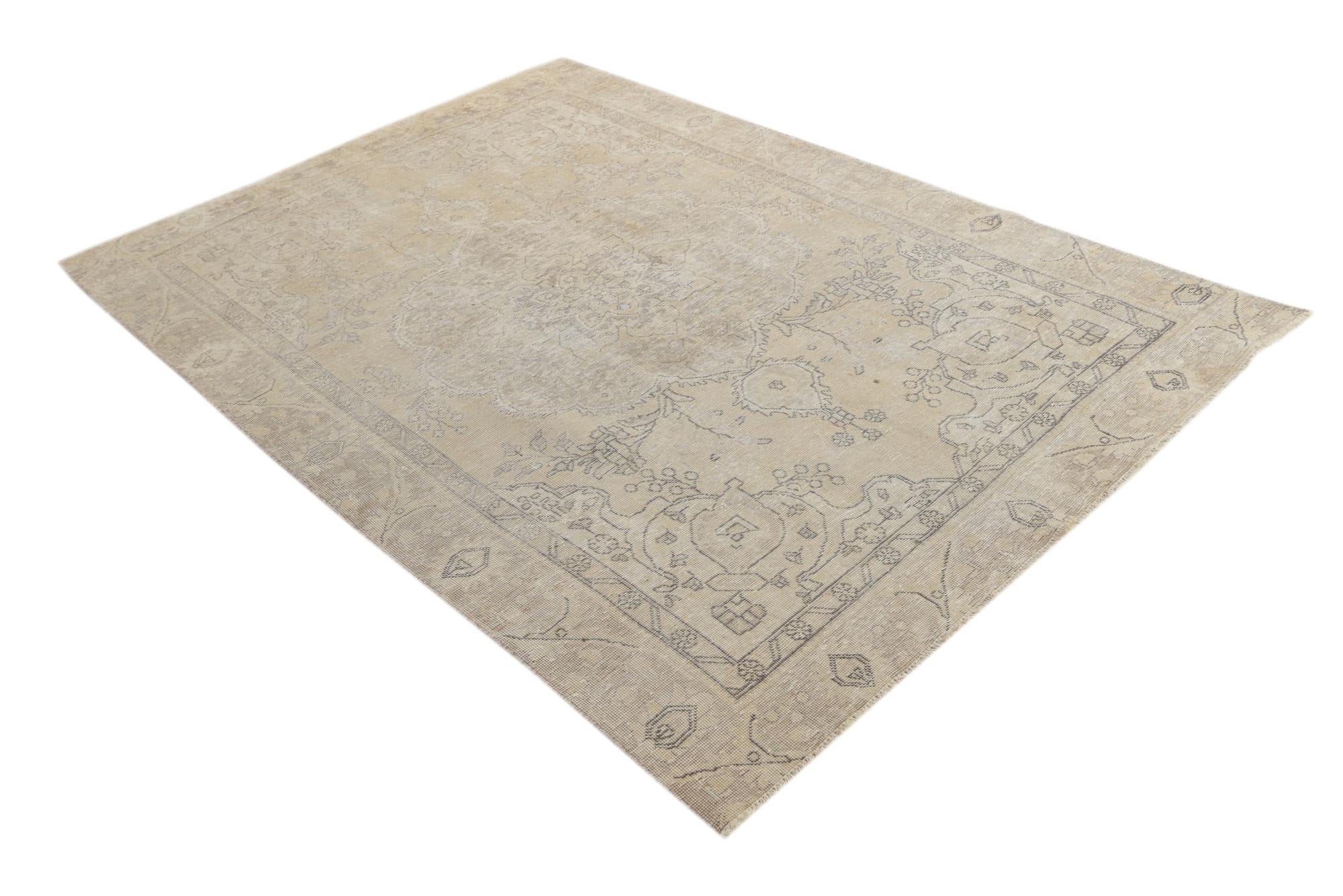 6' x 8' 8 Hand Knotted Ultra Vintage Persian Wool Rug