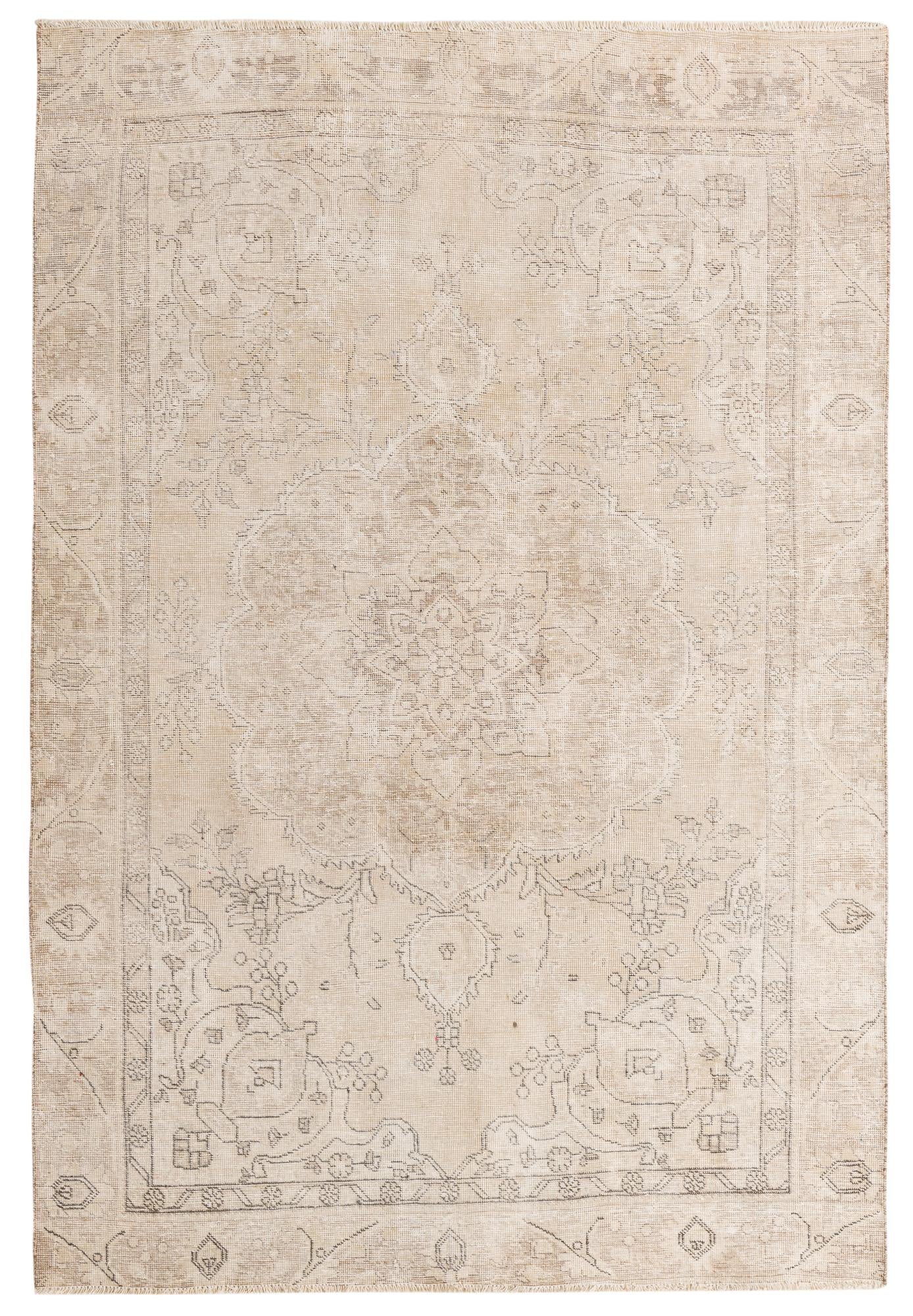 6' x 8' 8 Hand Knotted Ultra Vintage Persian Wool Rug