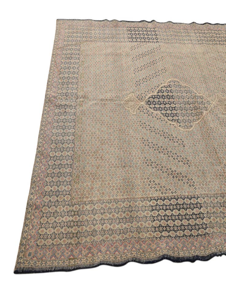 Detail image of 6' 10 x 9' 2  Hand Knotted Ultra Vintage Persian Wool Rug