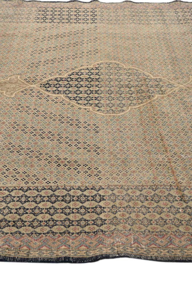 6' 10 x 9' 2 Hand Knotted Ultra Vintage Persian Wool Rug
