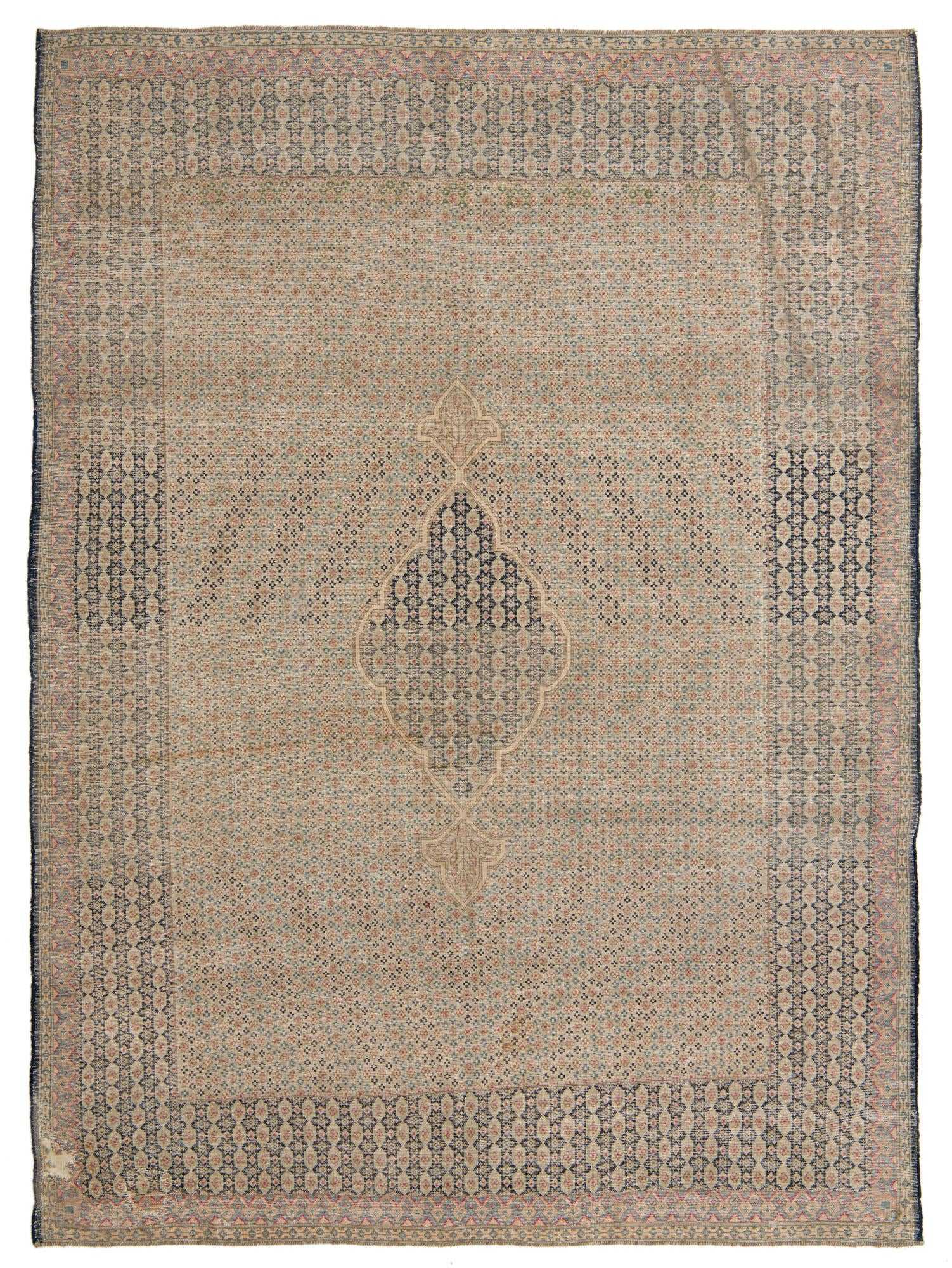 6' 10 x 9' 2 Hand Knotted Ultra Vintage Persian Wool Rug