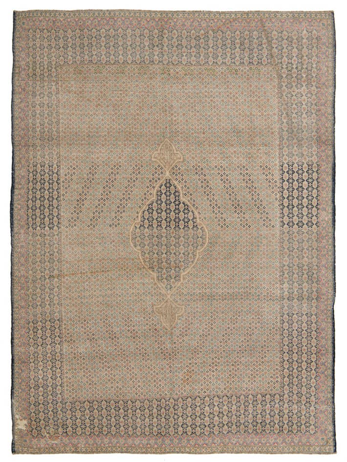 Detail image of 6' 10 x 9' 2 Hand Knotted Ultra Vintage Persian Wool Rug