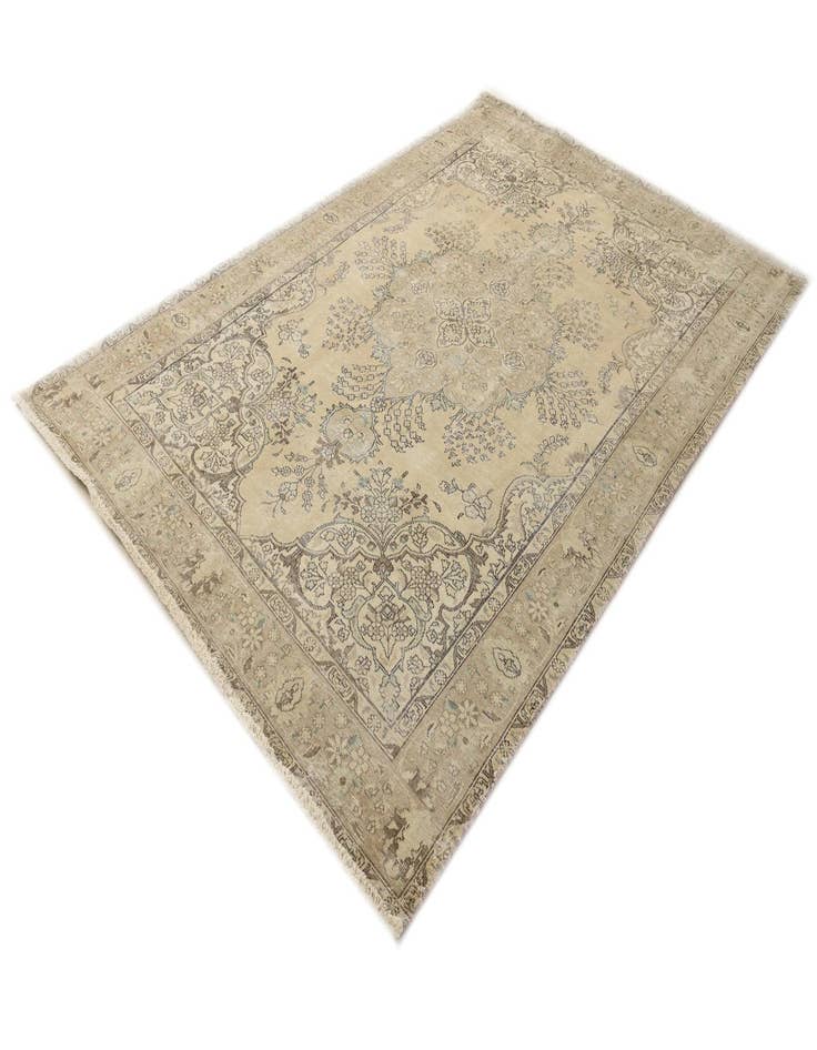 Detail image of 6' 6 x 9' 10  Hand Knotted Ultra Vintage Persian Wool Rug