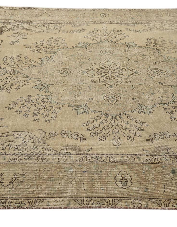 Detail image of 6' 6 x 9' 10  Hand Knotted Ultra Vintage Persian Wool Rug