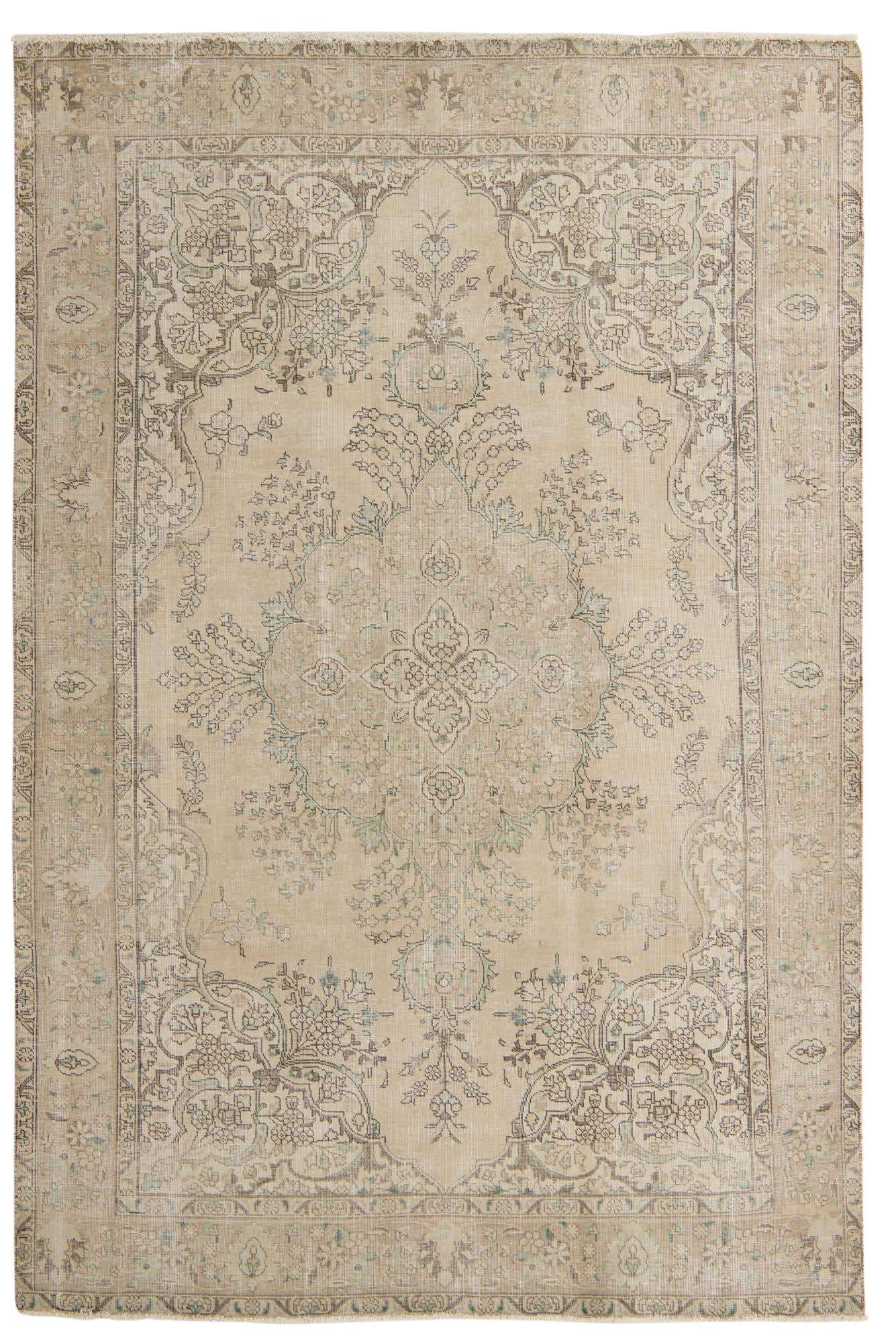 6' 6 x 9' 10 Hand Knotted Ultra Vintage Persian Wool Rug