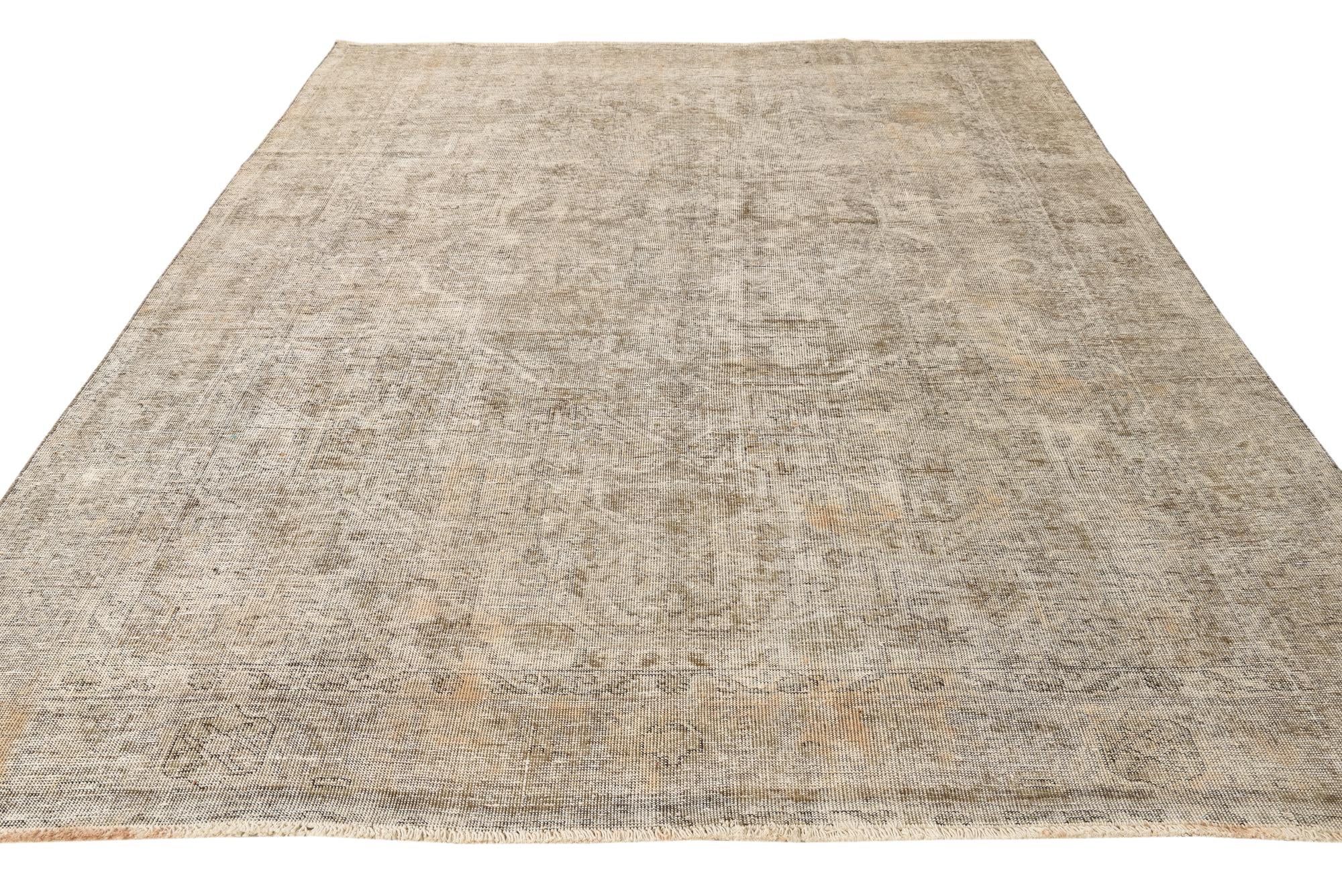 7' 9 x 10' 10 Hand Knotted Ultra Vintage Persian Wool Rug