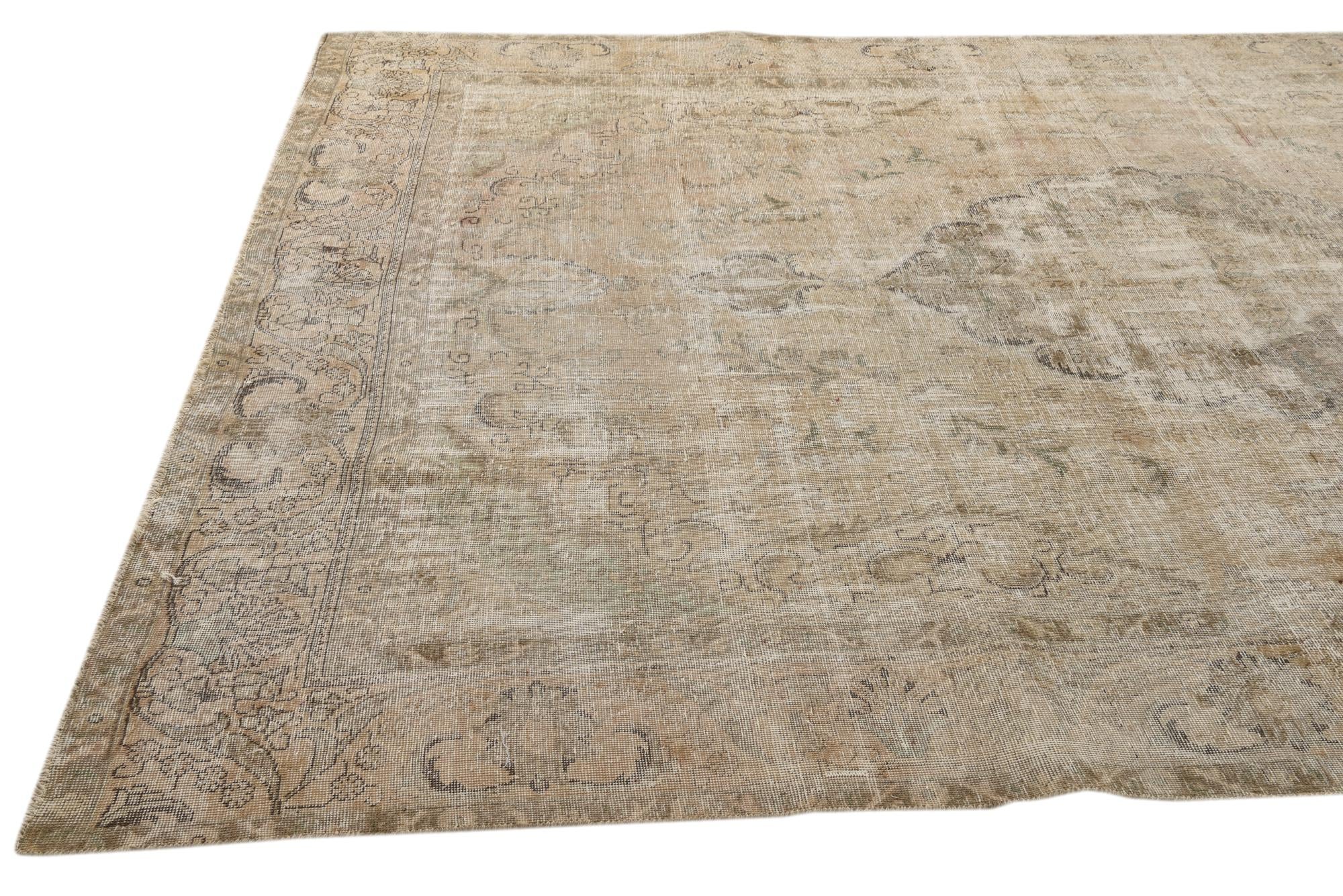 250cm x 340cm Hand Knotted Ultra Vintage Persian Wool Rug