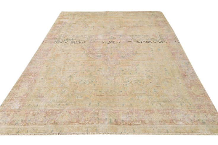 Detail image of 6' 4 x 9' 4 Hand Knotted Ultra Vintage Persian Wool Rug