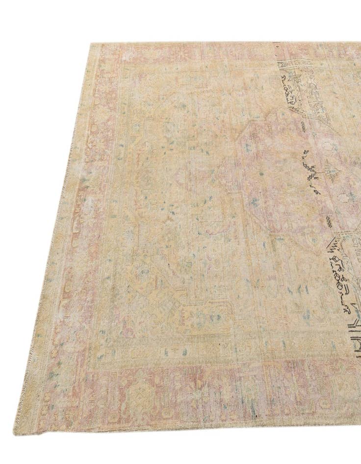 Detail image of 6' 4 x 9' 4  Hand Knotted Ultra Vintage Persian Wool Rug