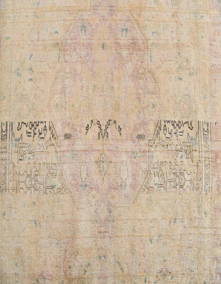 Detail image of 6' 4 x 9' 4  Hand Knotted Ultra Vintage Persian Wool Rug