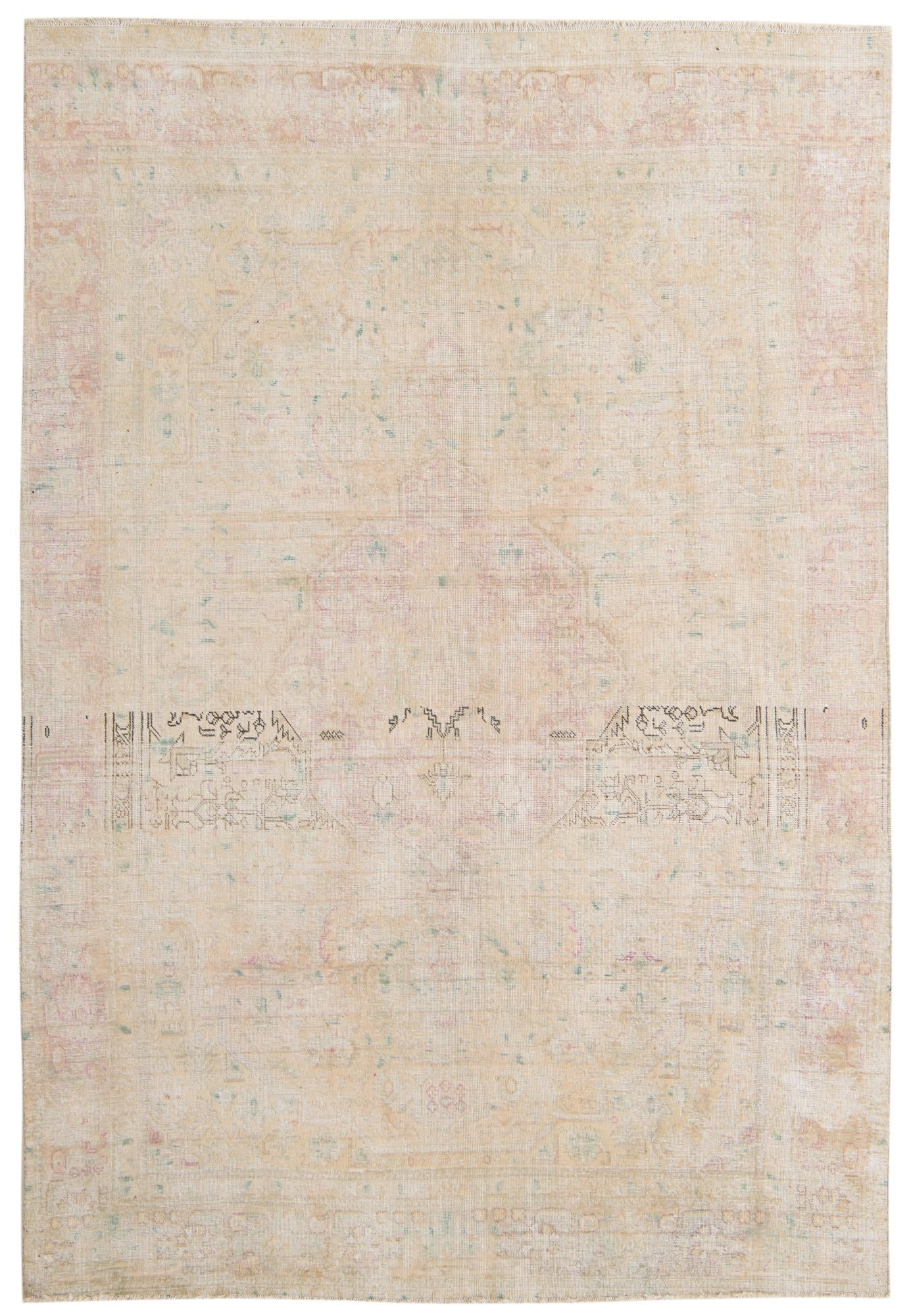 6' 4 x 9' 4 Hand Knotted Ultra Vintage Persian Wool Rug