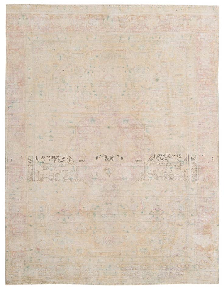 Detail image of 6' 4 x 9' 4 Hand Knotted Ultra Vintage Persian Wool Rug