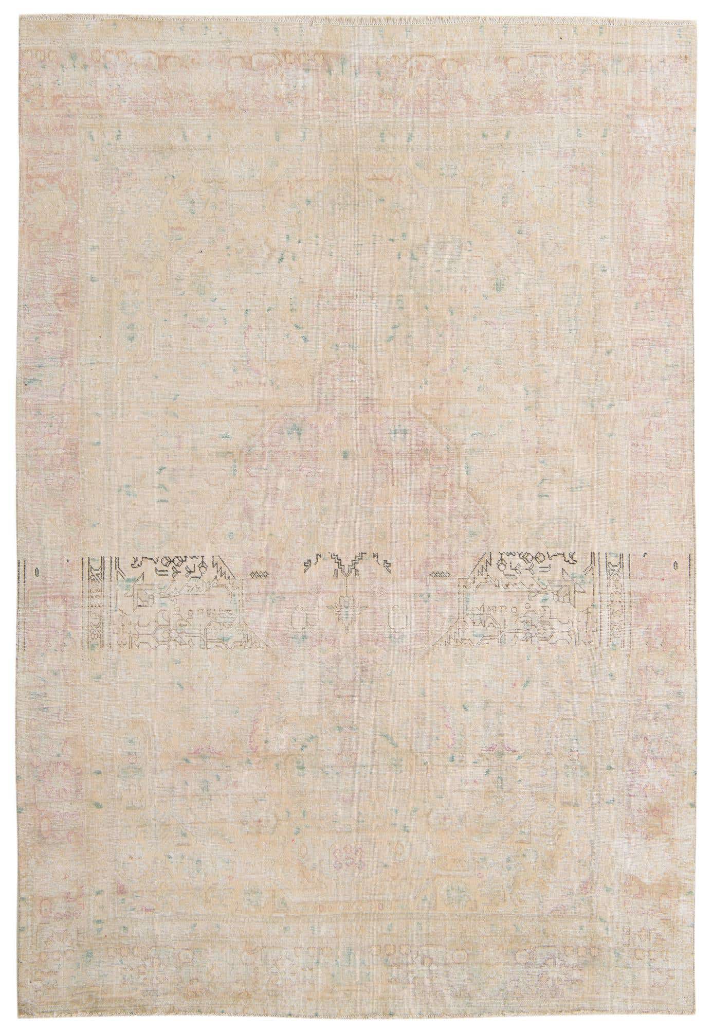 6' 4 x 9' 4 Hand Knotted Ultra Vintage Persian Wool Rug
