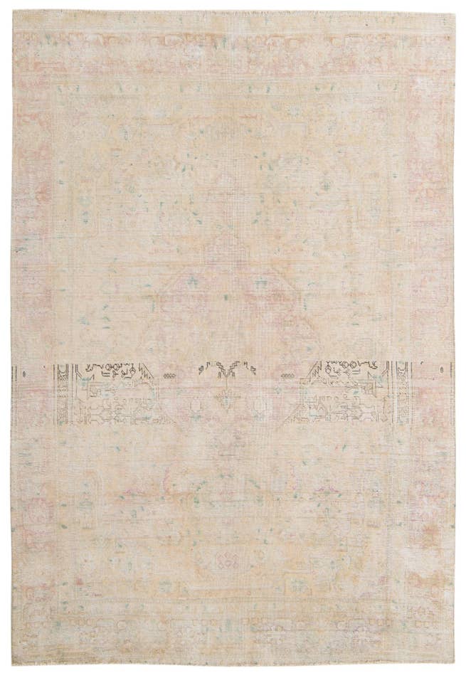 Detail image of 6' 4 x 9' 4 Hand Knotted Ultra Vintage Persian Wool Rug