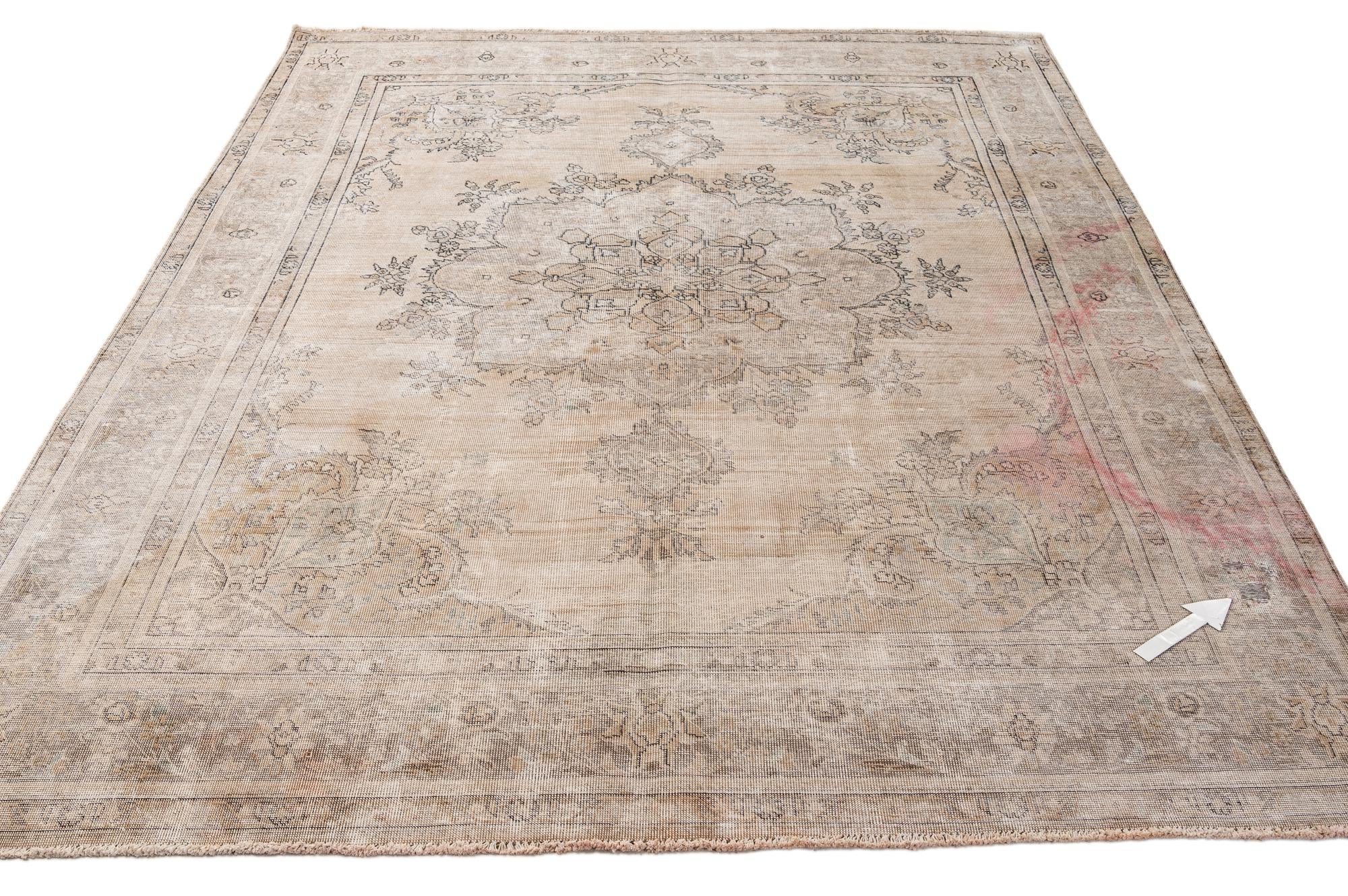 7' 11 x 10' 9 Hand Knotted Ultra Vintage Persian Wool Rug