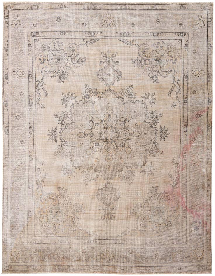 Detail image of 7' 11 x 10' 9 Hand Knotted Ultra Vintage Persian Wool Rug