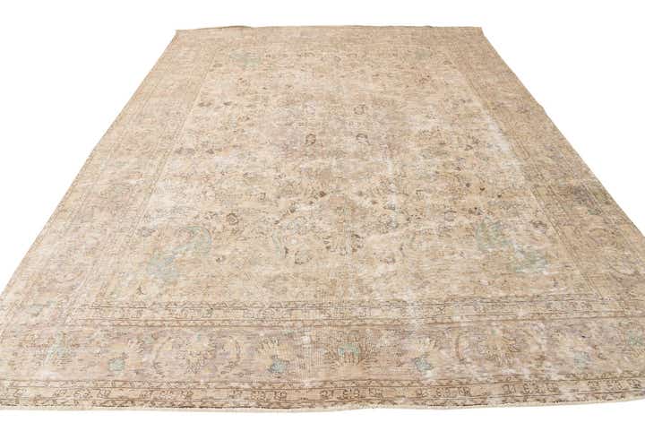 9' 5 x 12' 6 Hand Knotted Ultra Vintage Persian Wool Rug