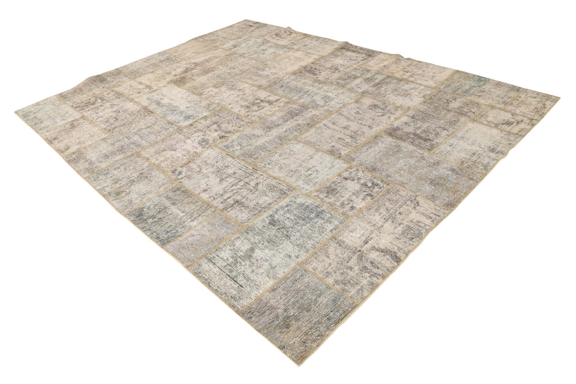 8' x 10' 3 Hand Knotted Ultra Vintage Persian Wool Rug