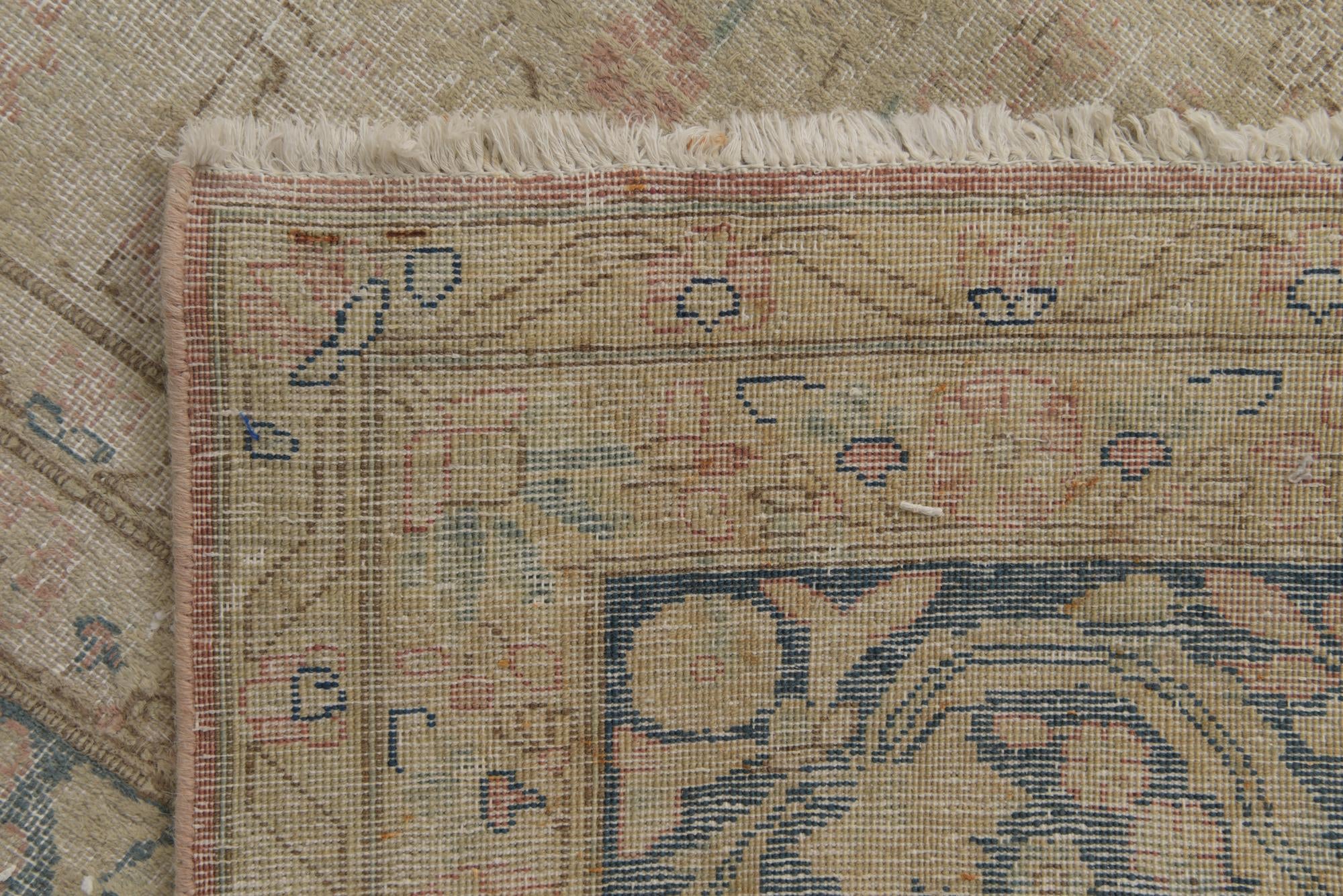 9' 10 x 13' 1 Hand Knotted Ultra Vintage Persian Wool Rug