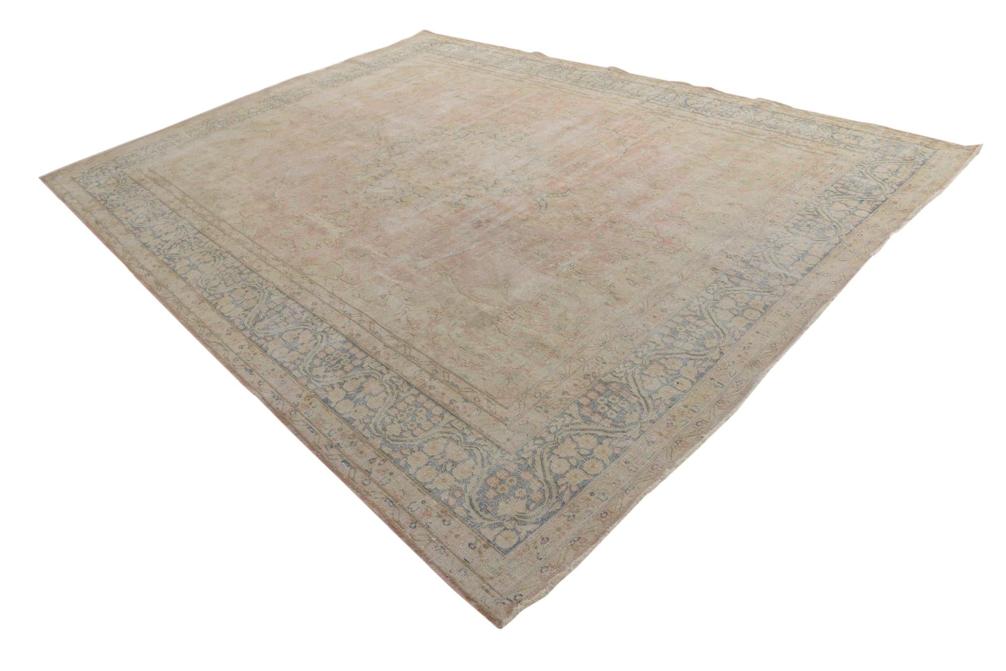 9' 10 x 13' 1 Hand Knotted Ultra Vintage Persian Wool Rug