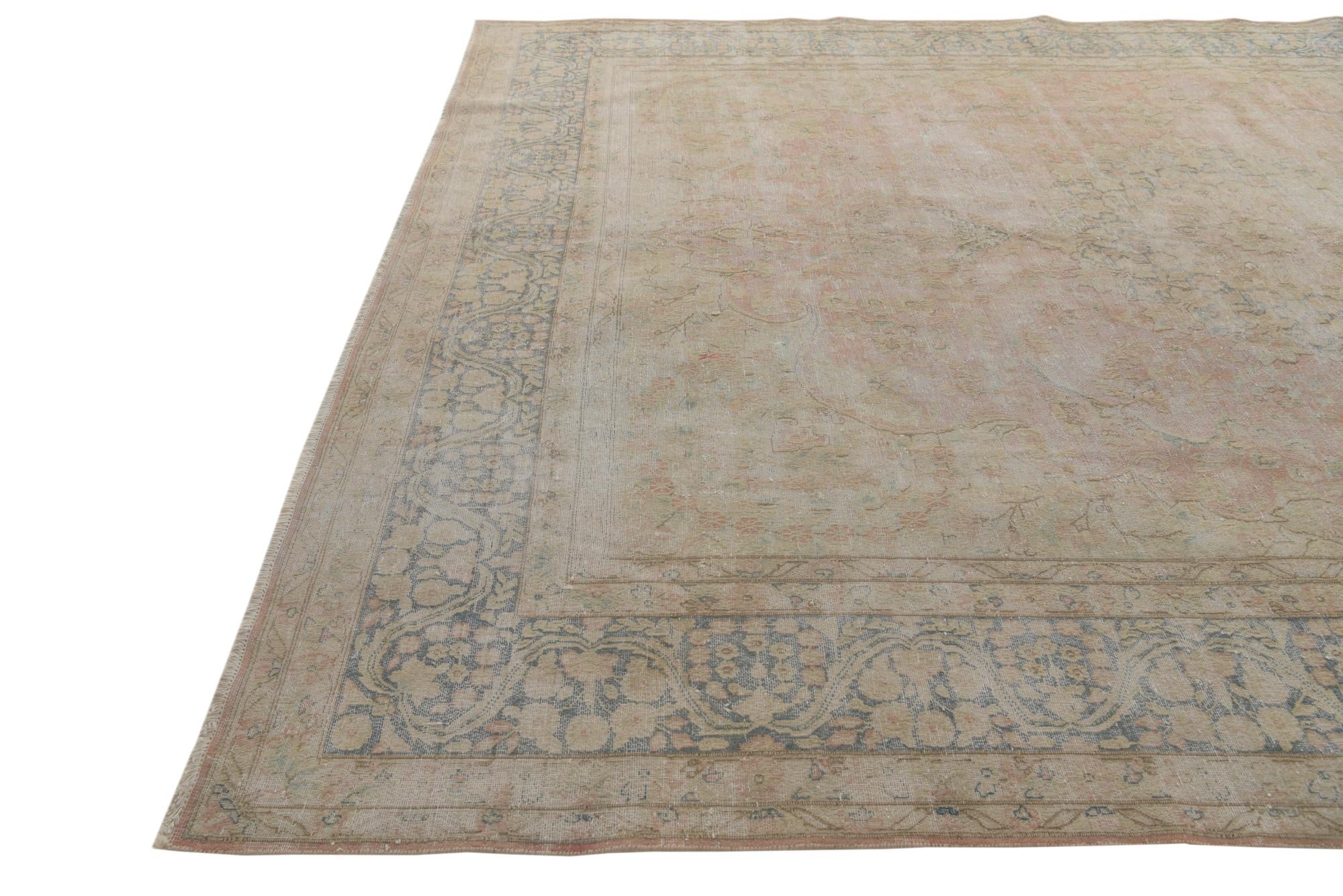 9' 10 x 13' 1 Hand Knotted Ultra Vintage Persian Wool Rug