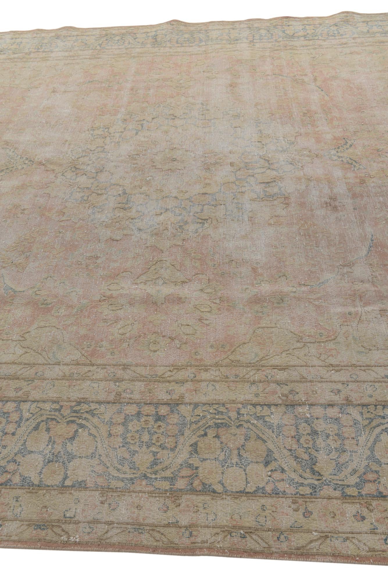 9' 10 x 13' 1 Hand Knotted Ultra Vintage Persian Wool Rug