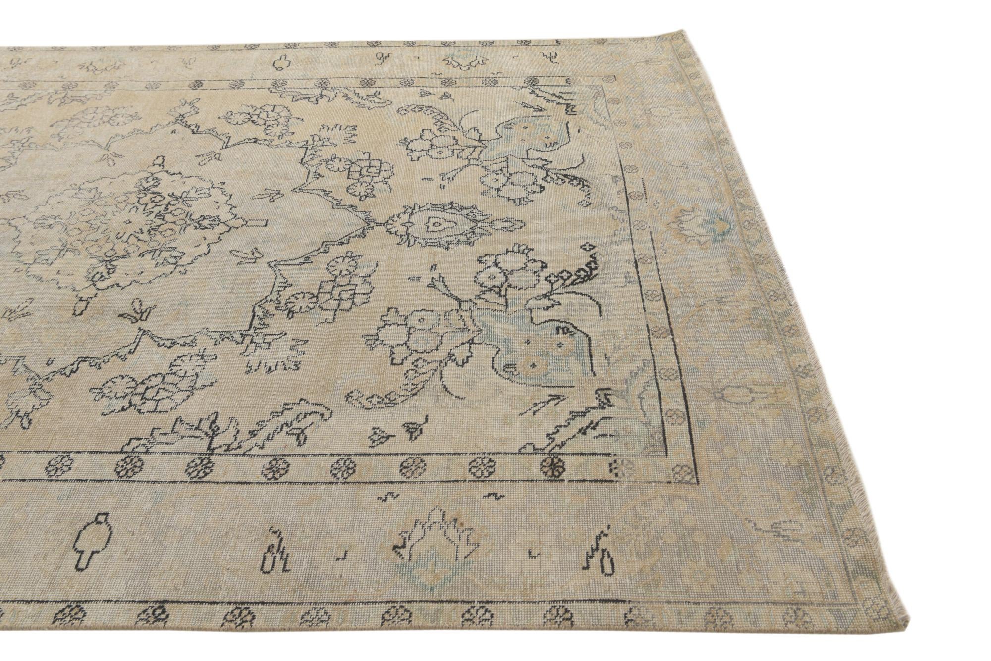 6' 4 x 9' 7 Hand Knotted Ultra Vintage Persian Wool Rug